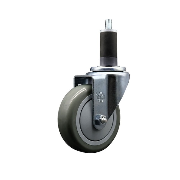 4'' Gray Poly Wheel Swivel 1-1/4'' Expanding Stem Caster